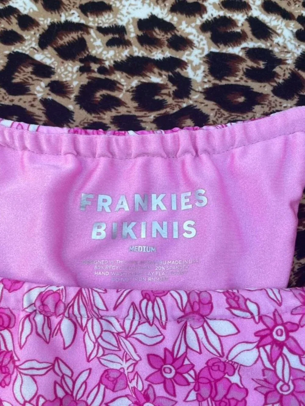 pink floral cheeky string bikini bottoms